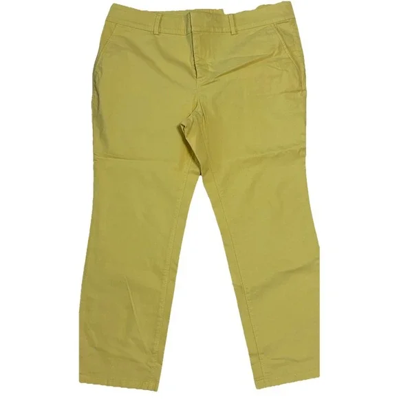 NWT LOFT Girlfriend Chino 16 Petite, Yellow, Slim Thru Hips, NWT, Cotton Blend - Picture 1 of 6